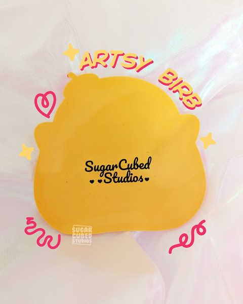 His "Artsy Birb" PVC Coaster - Mascot Edition