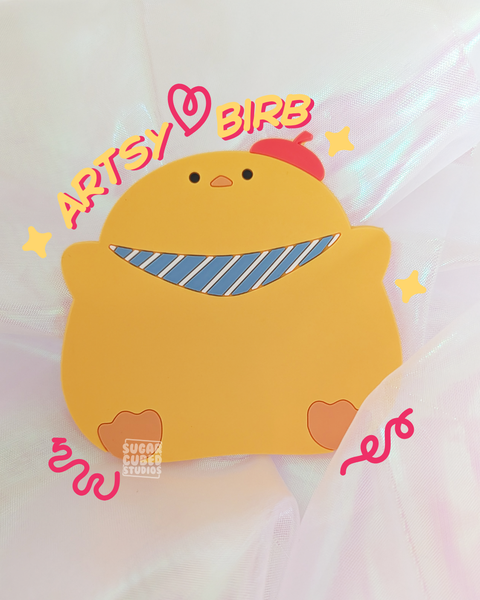 His "Artsy Birb" PVC Coaster - Mascot Edition