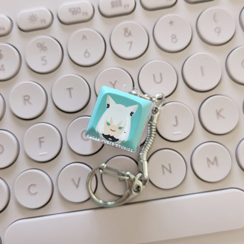Shirakami Fubuki - Fidget Keycap Keychain