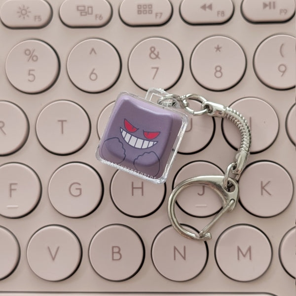#0094 Silly Grinning Ghost - Fidget Keycap Keychain