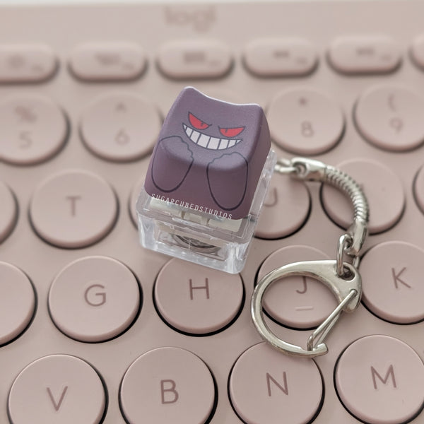 #0094 Silly Grinning Ghost - Fidget Keycap Keychain