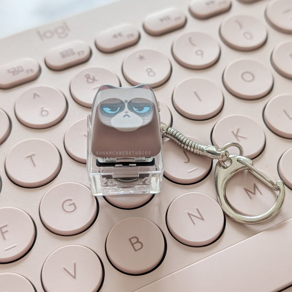 Grumpy Cat - Fidget Keycap Keychain