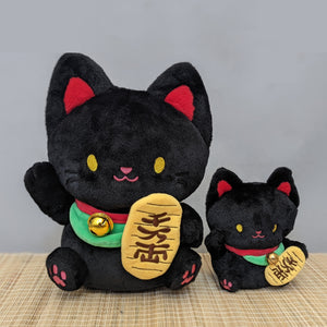 Manekineko, the Lucky Cat, Plushie - Black
