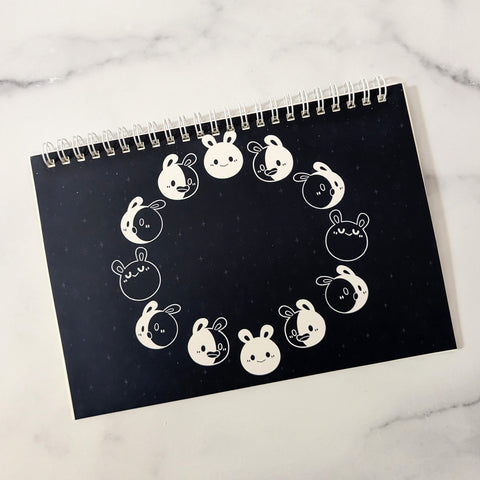 Moon Phase Bunny Spiral Stickerbook