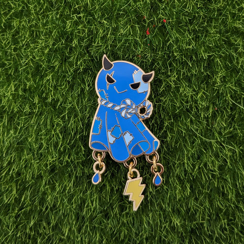 blue bad weather teru teru bozu enamel pin anime dangling charm