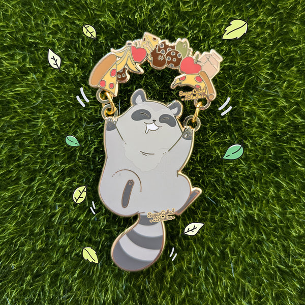Raccon's Feast - Dangle Enamel Pin