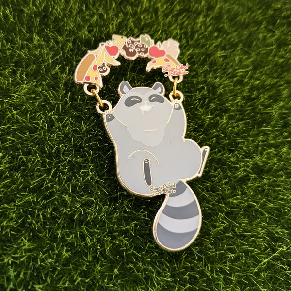 Raccon's Feast - Dangle Enamel Pin