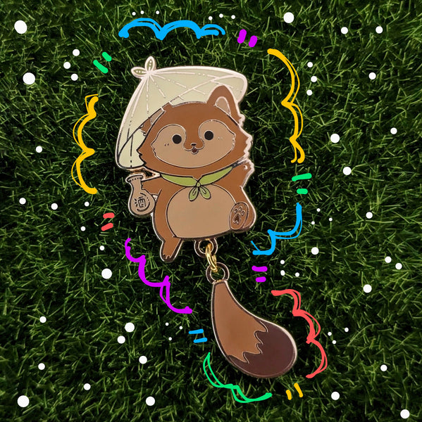 Tanuki Surprise - Enamel Pin