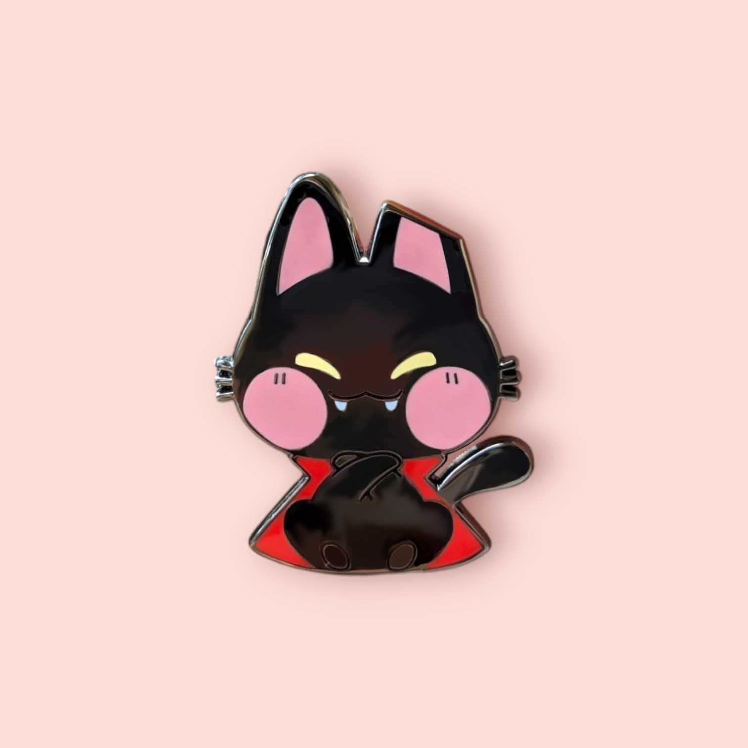 Vampi-nyan - Black Vampire Cat Enamel PIn