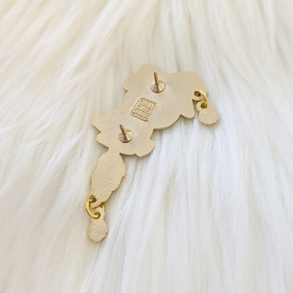 Winter Bunny Familiar - Dangle Enamel Pin