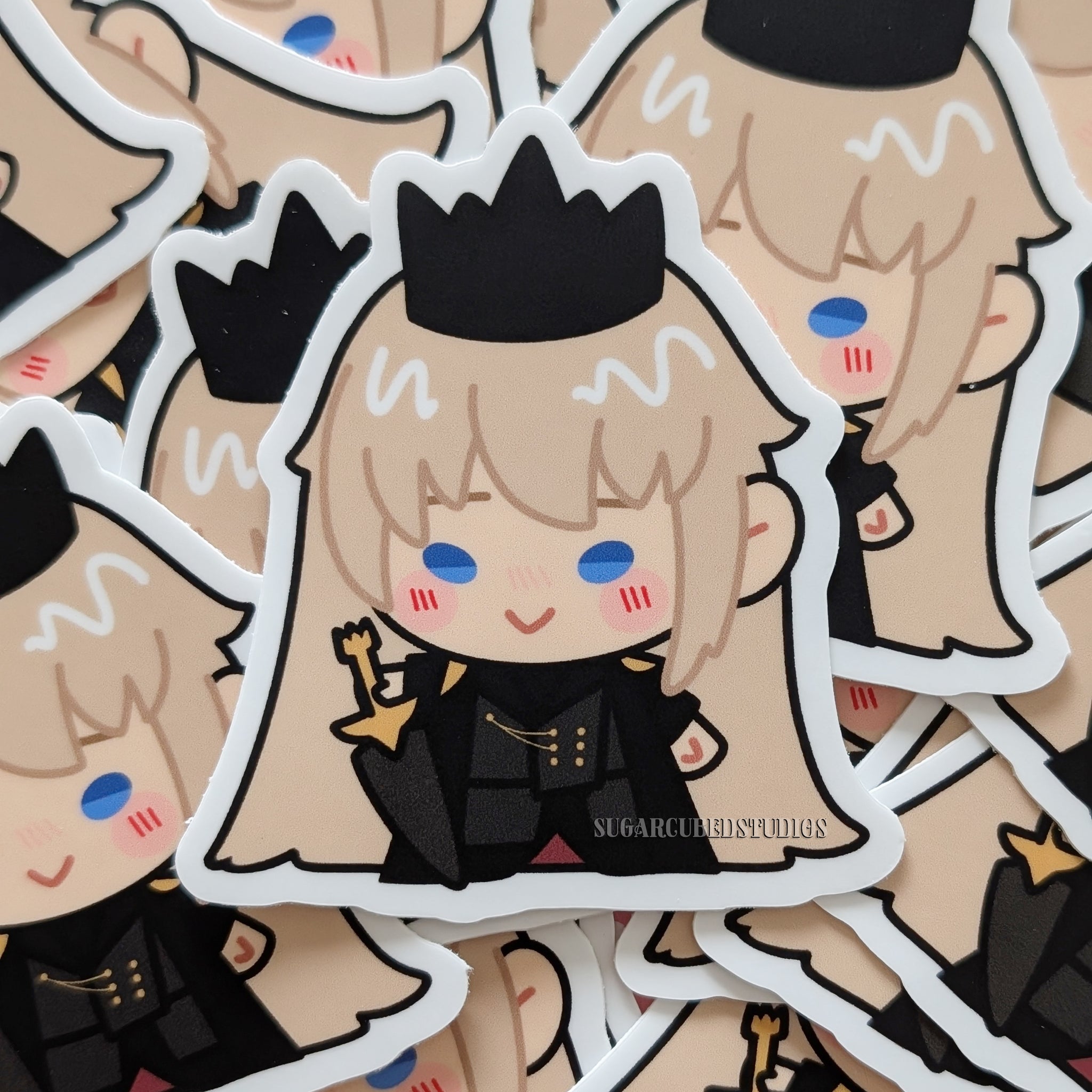 Xavier King of Darknight Chibi Vinyl Sticker