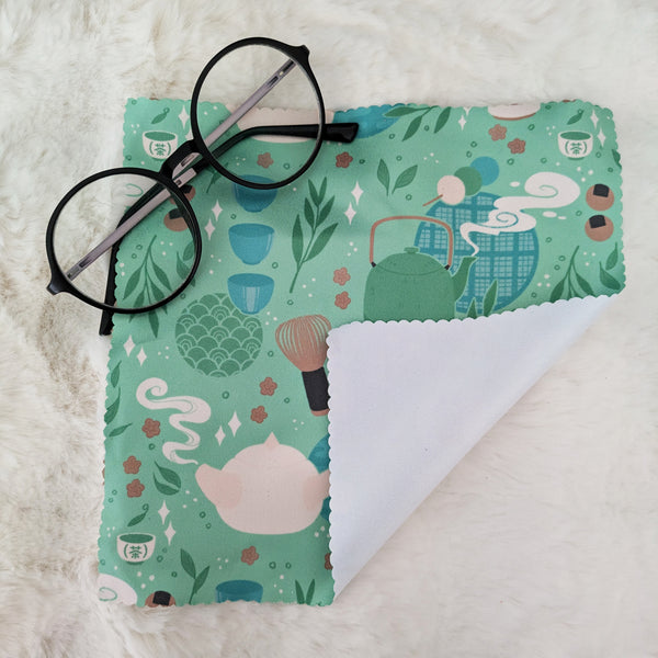 Green Tea Pattern - Microfiber Cleaning Cloth