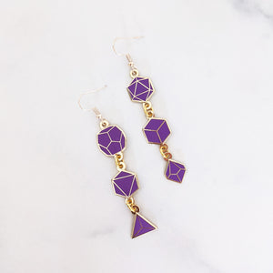 Roll the Purple Dice - Dangle Earrings