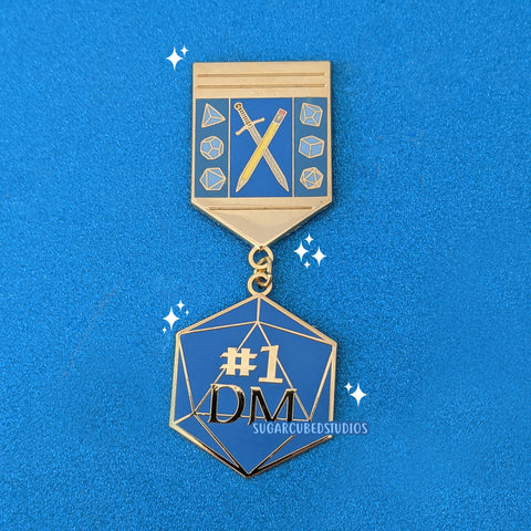 #1 DM best dungeon master game master table top game dangle enamel pin