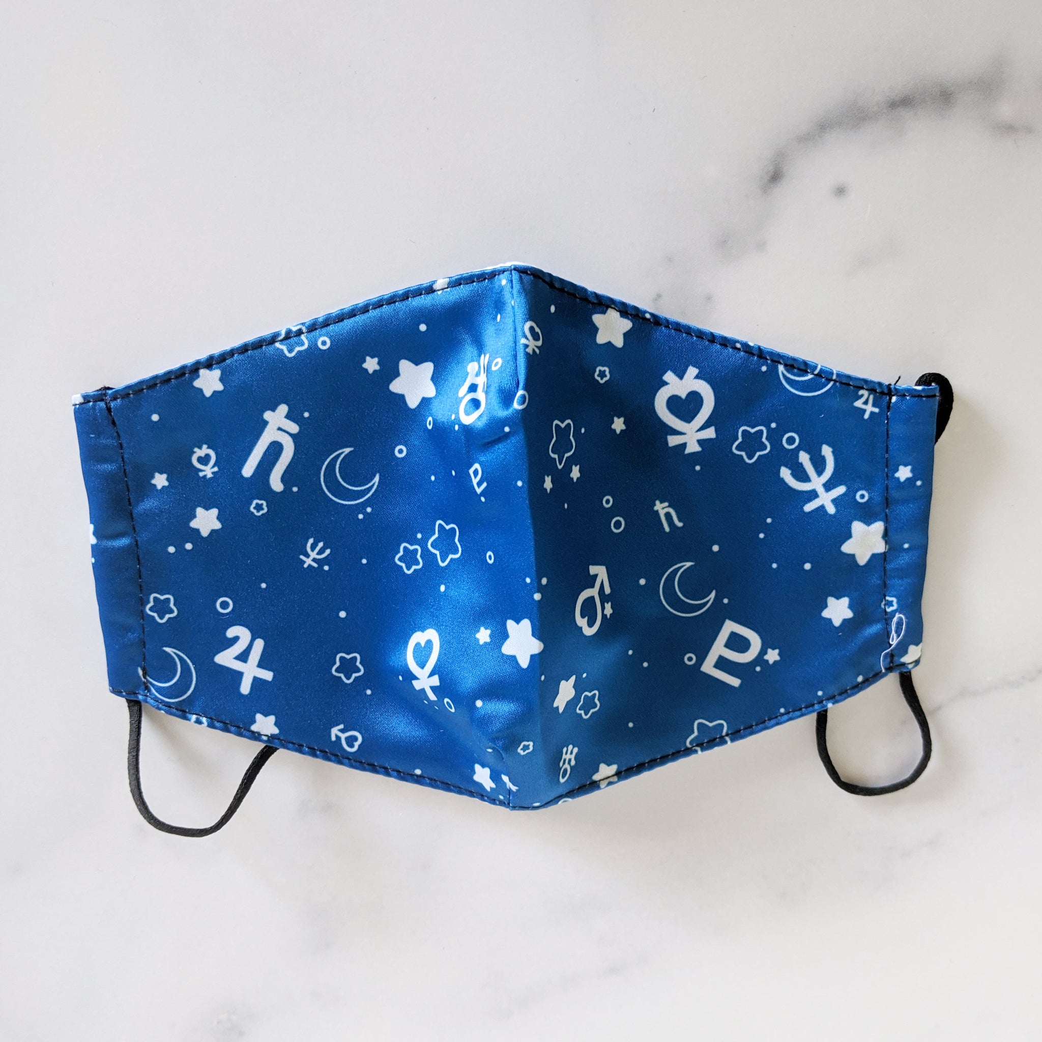 White/Blue Constellations and Symbols Anti-Dust Face Masks (Non-Medical) with Pocket and Charcoal Filter