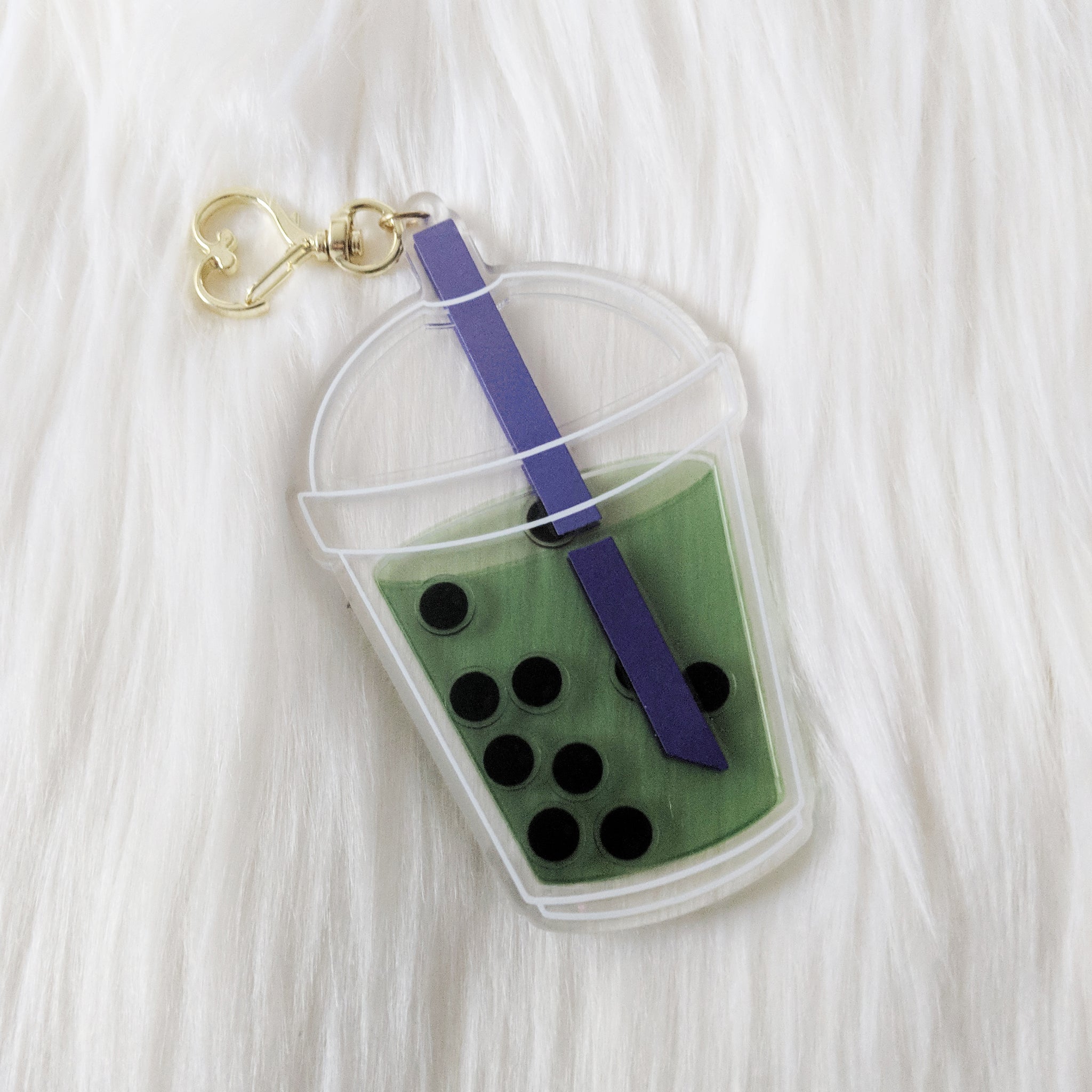 Matcha Boba Milk Tea -Shaker Acrylic Charm